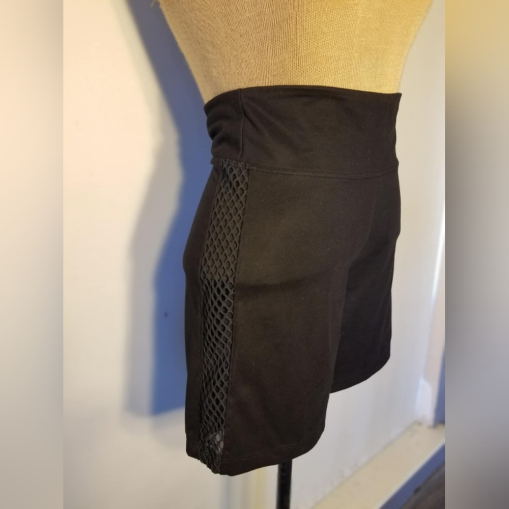 Victoria's Sport Black Fitted Sport Fishnet Shorts Size Small